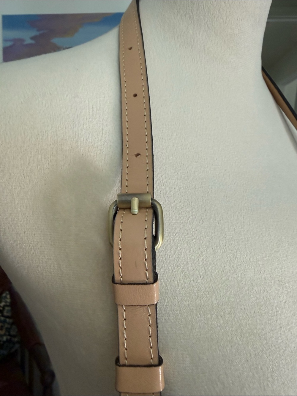 Patricia Nash Lydie Embossed Floral Leather Adjustable Crossbody Bag Nude Tan - Picture 8 of 11